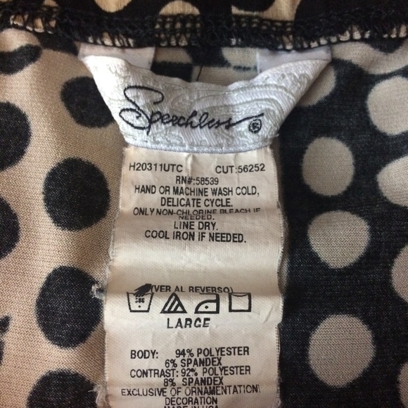 BLACK & CREAM PATTERNED POLKA DOT FLOWY TOP - Picture 5 of 5